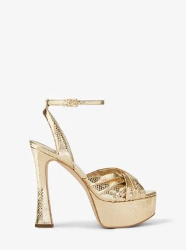 Michael Kors Jordyn Snake Embossed Faux Leather Platform