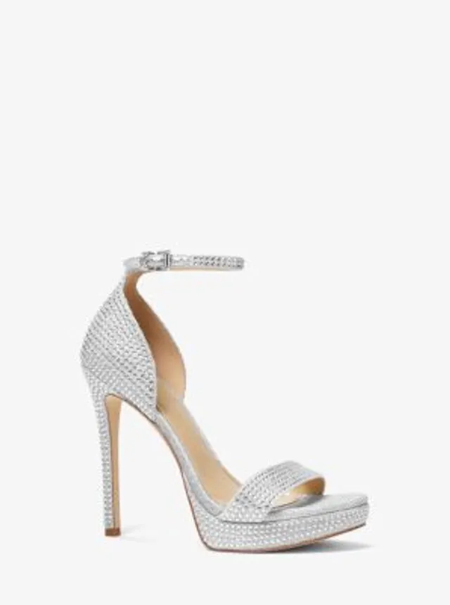 【Michael Kors】Stark Embellished Glitter and Fur Sandal Michael Kors Stark Embellished Glitter & Faux Fur Slide