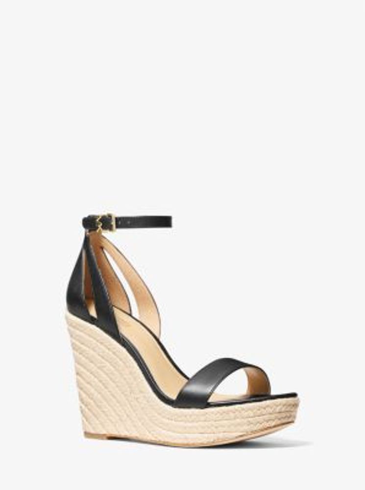 Michael Kors Kimberly Leather Wedge Sandal Yorkdale Mall