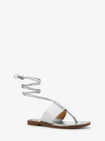 Michael Kors Jagger Metallic Snake Embossed Leather Lace-Up