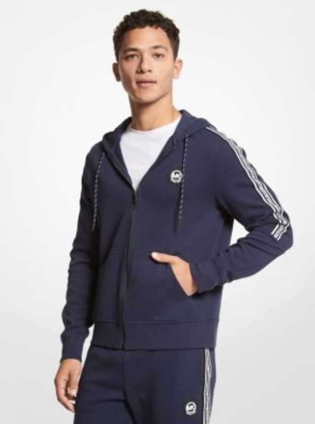 Michael Kors Logo Tape Cotton Blend Zip-Up Hoodie Michael Kors Logo Tape Cotton Blend Zip-Up Hoodie