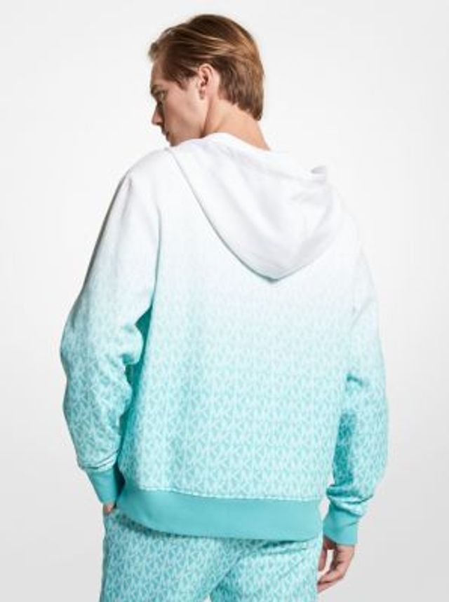 Michael Kors Ombré Logo Cotton Blend Zip-Up Hoodie | Square One Michael Kors Ombré Logo Cotton Blend Zip-Up Hoodie | Square One