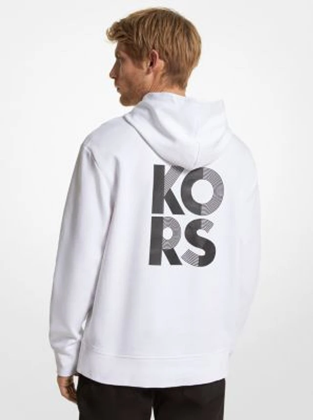 Michael Kors Signature Logo Cotton Blend Cropped Hoodie | Arden Fair