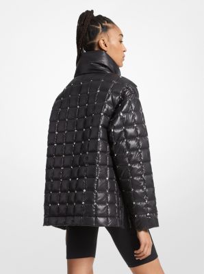 stirling studded quilted ciré popover jacket