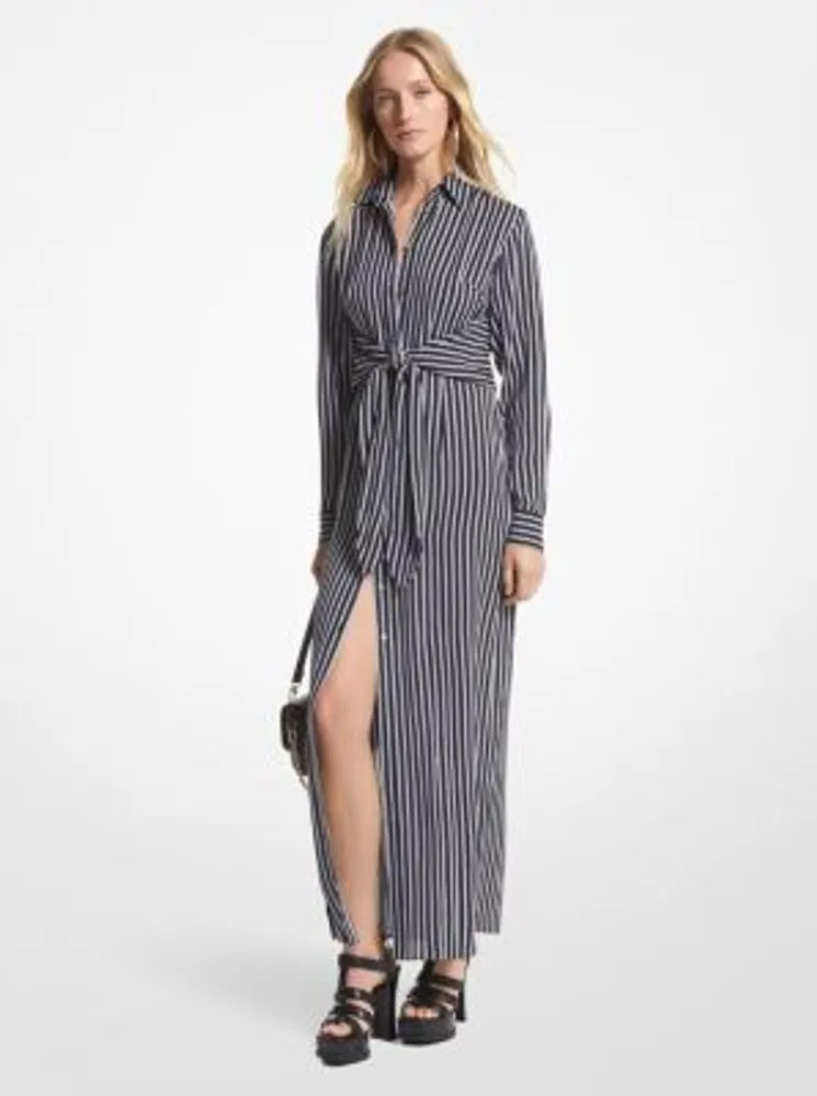 Michael kors deals silk shirt dress