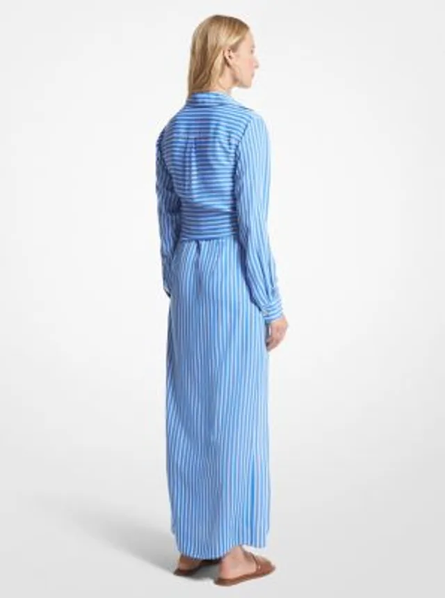 Michael kors striped outlet shirt dress