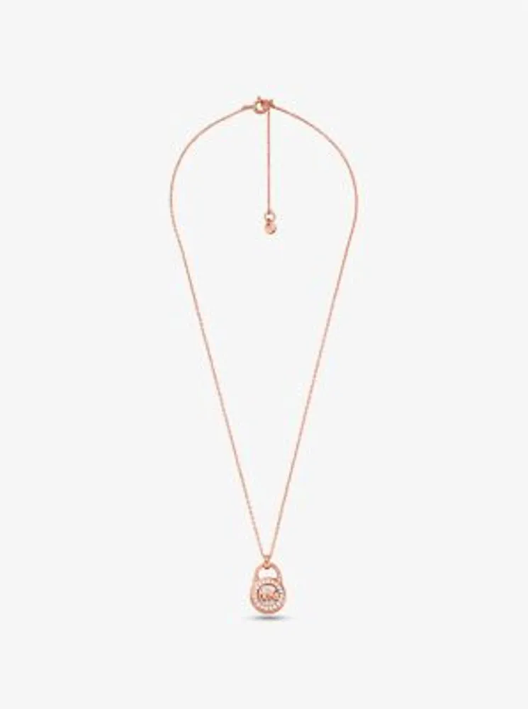 Michael kors rose sale gold padlock necklace