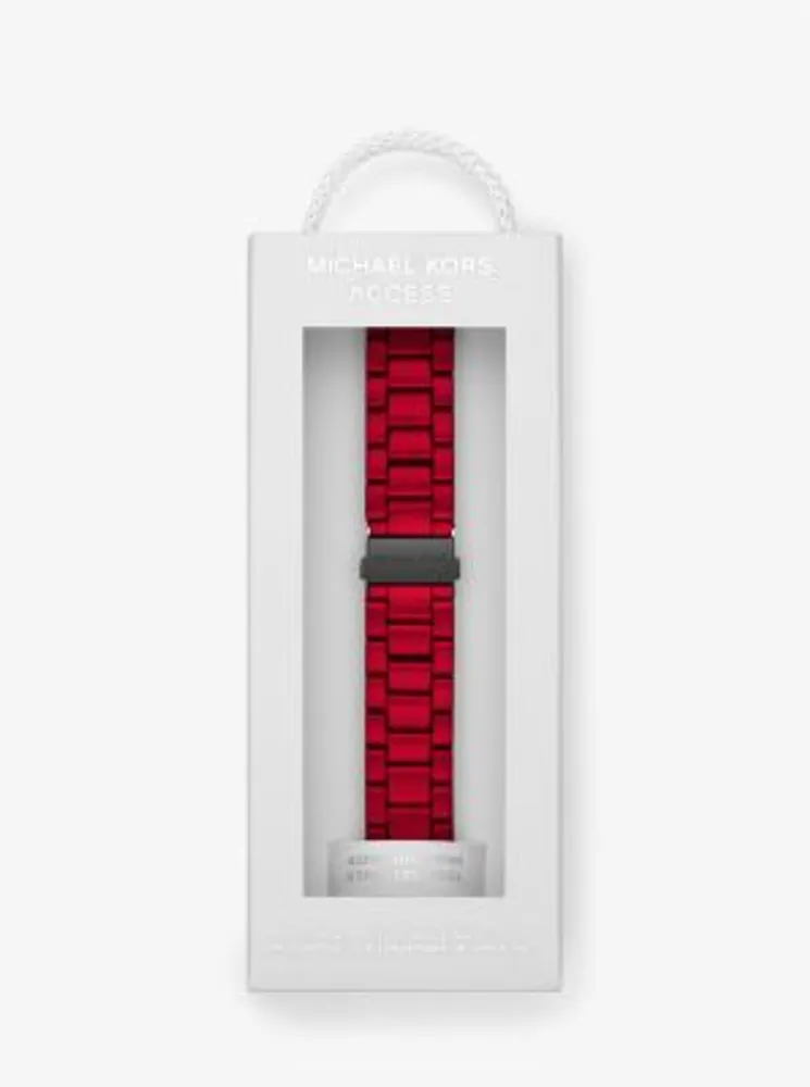 Michael Kors Red-Coated Stainless Steel Strap For Apple Watch