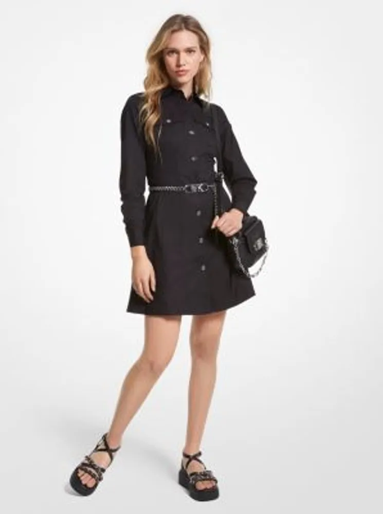 Michael kors black shirt dress discount