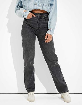 ae ripped highest waist baggy straight jean