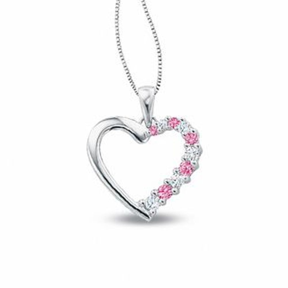 White sapphire hot sale heart necklace