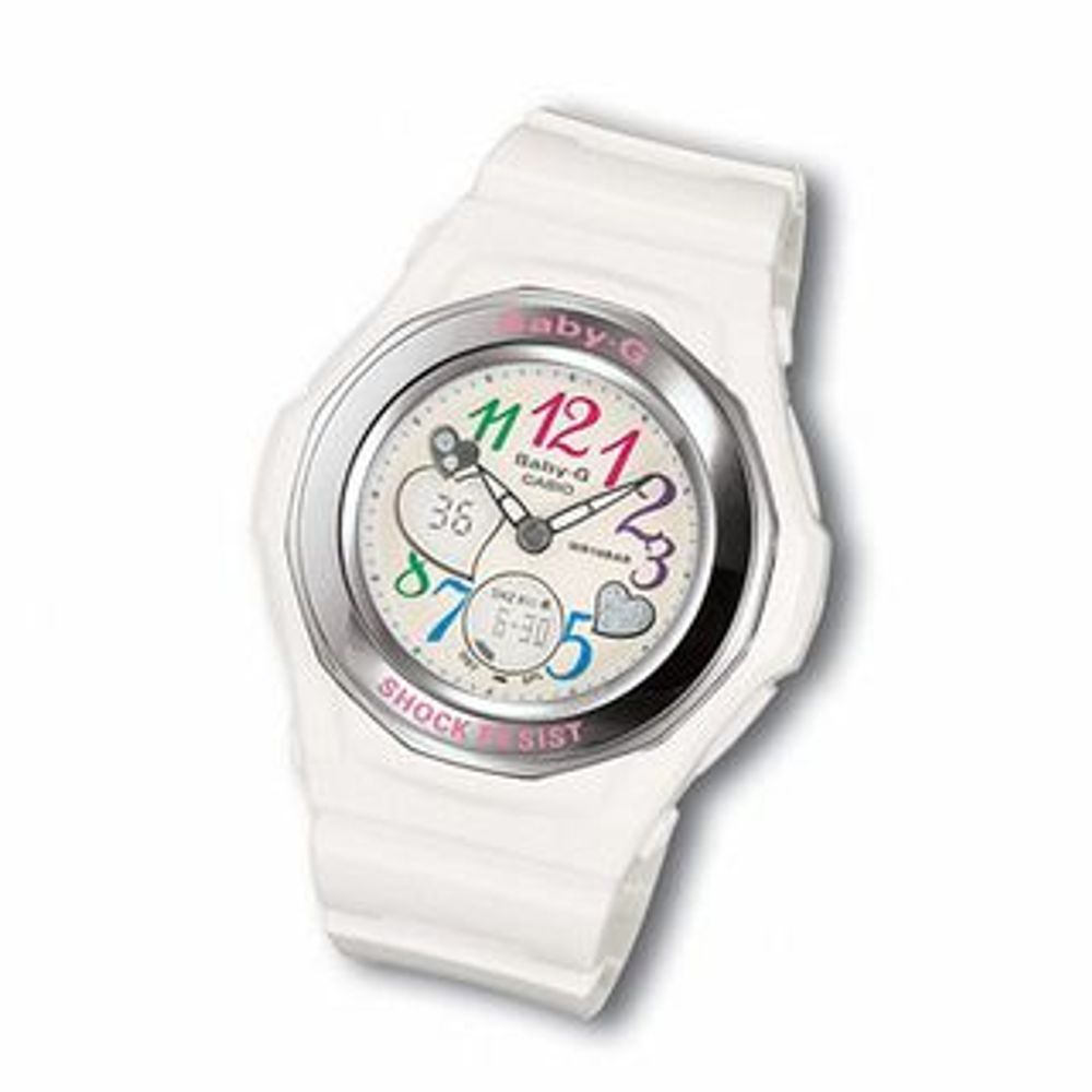 Ladies' Casio Multi-Coloured Numbers White Baby-G Watch (Model:  BGA-101-7B)|Peoples Jewellers