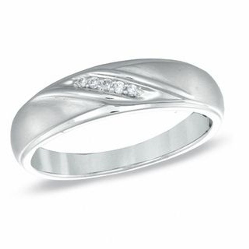 Men's diamond accent wedding on sale bands