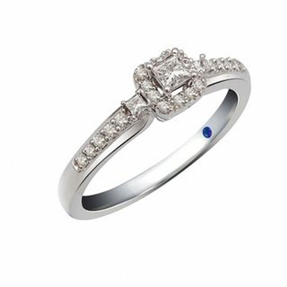 0.12 CT. T.W. Composite Diamond Flower Promise Ring in 10K White  Gold|Peoples Jewellers