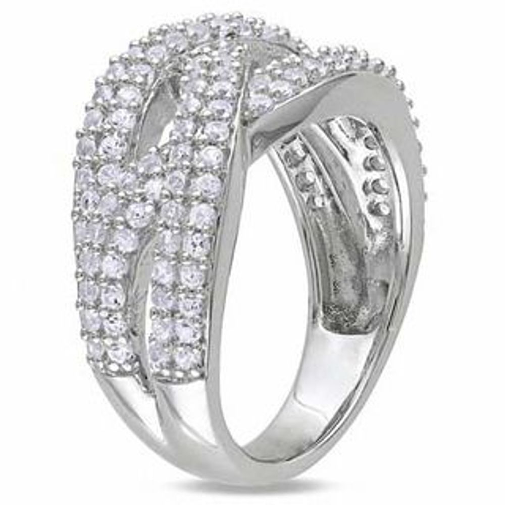 Peoples Jewellers Lab-Created White Sapphire Woven Ring in