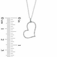 Peoples Jewellers 0.09 CT. T.W. Diamond Tilted Heart Pendant in