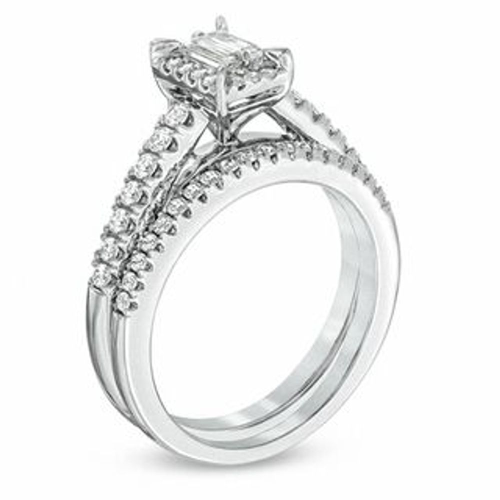 Baguette diamond hot sale bridal set