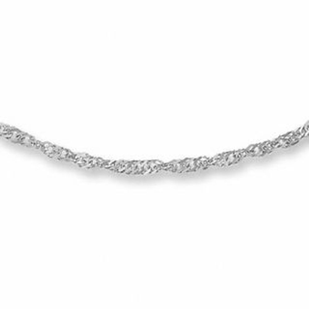 Peoples 1.0mm Singapore Chain Necklace in 10K White Gold - 18