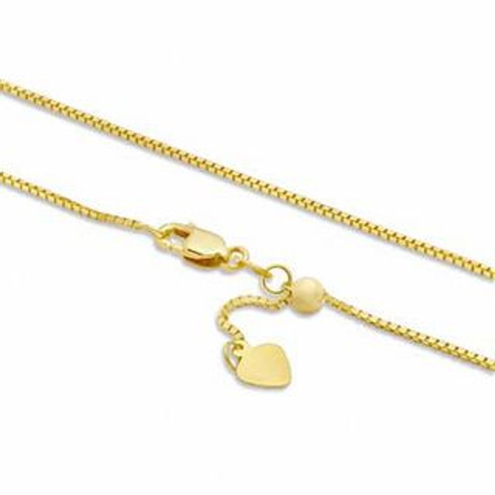 Peoples Jewellers 0.85mm Adjustable Box Chain Necklace in 14K Gold