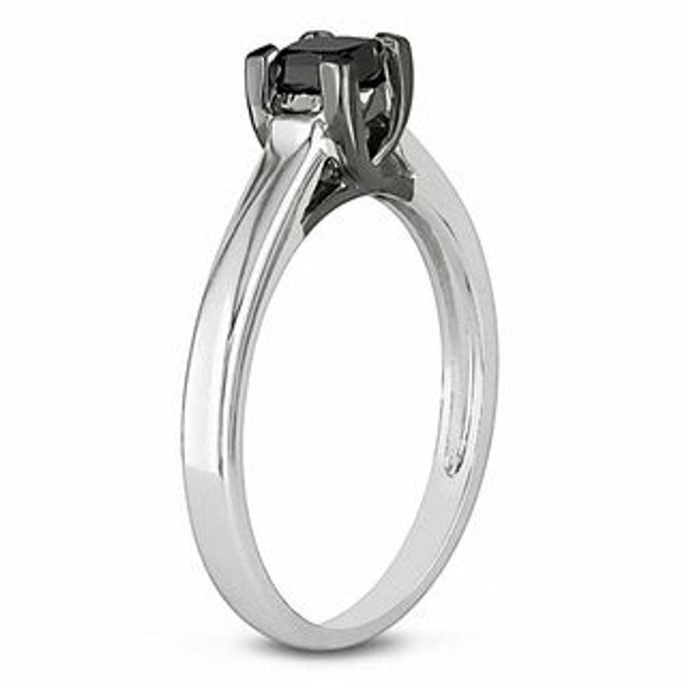 Princess cut black diamond on sale ring