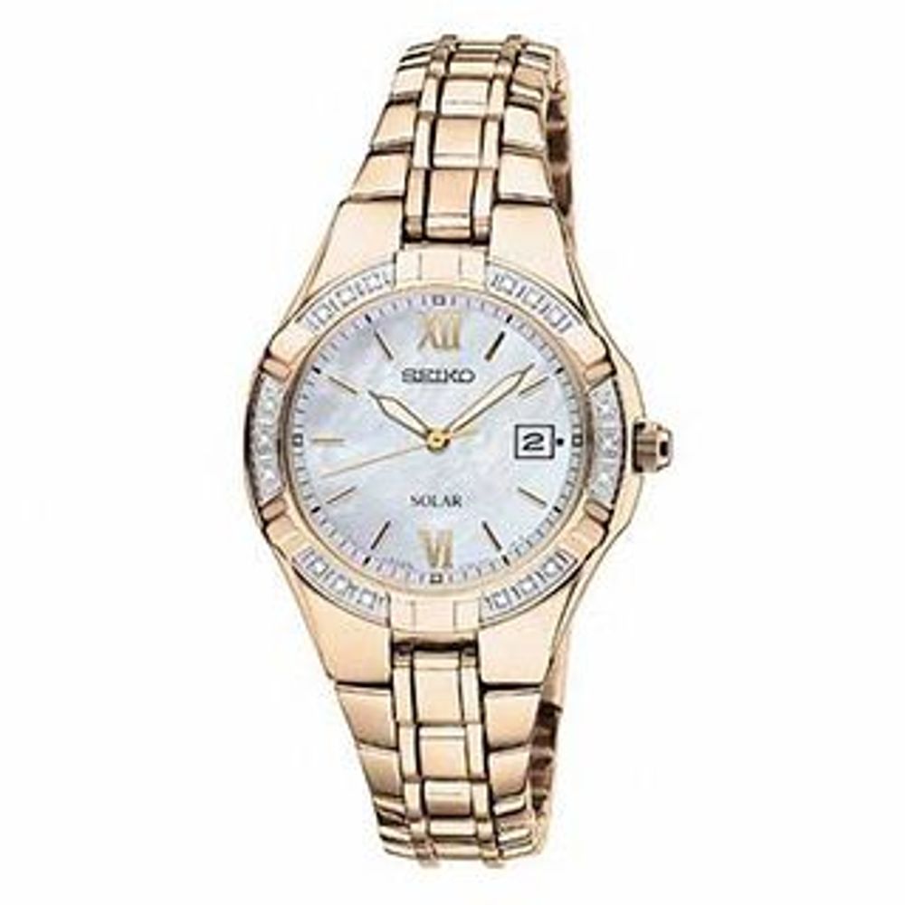 Peoples Jewellers Ladies Seiko Solar Diamond Watch Model SUT070