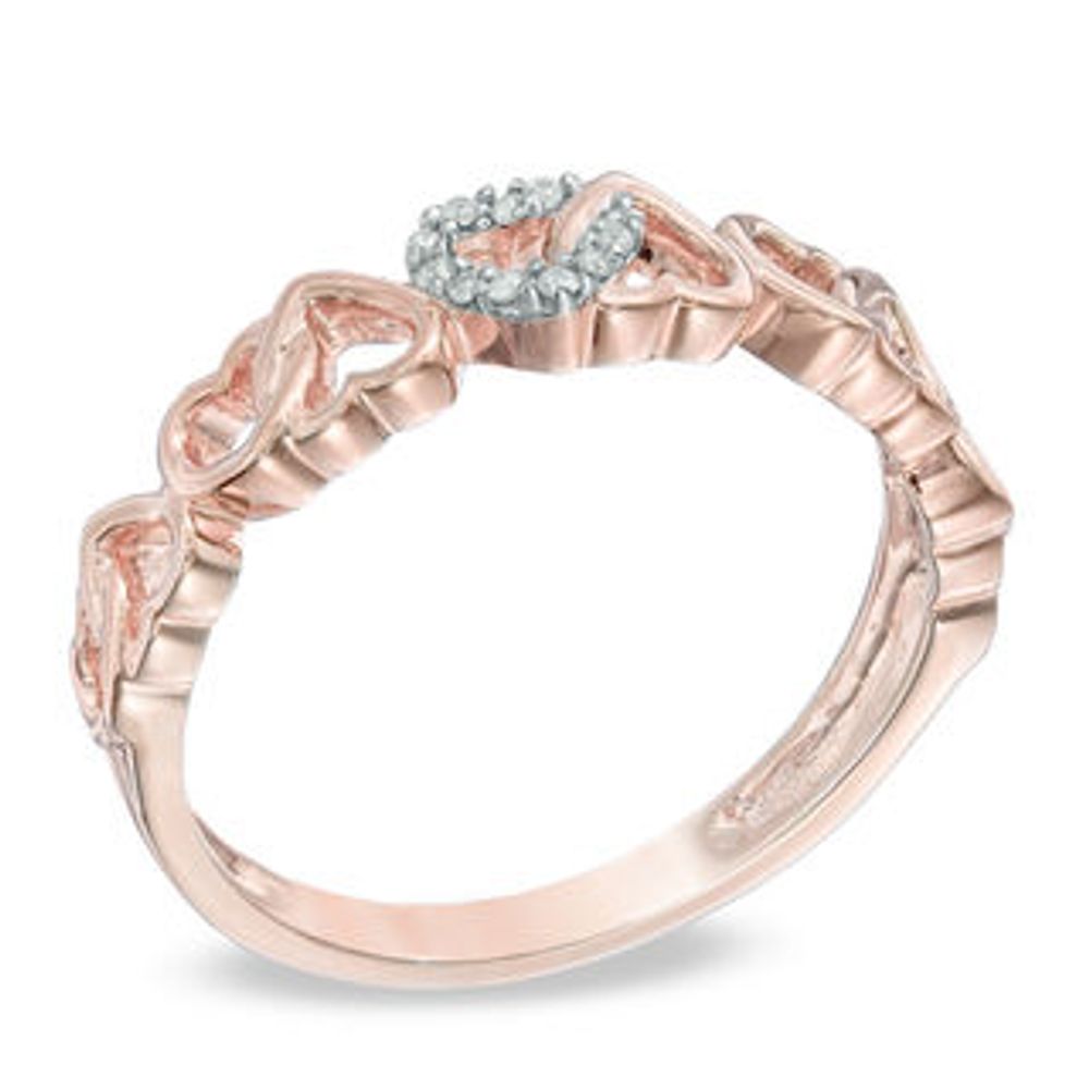 Diamond accent promise ring hot sale in 10k rose gold