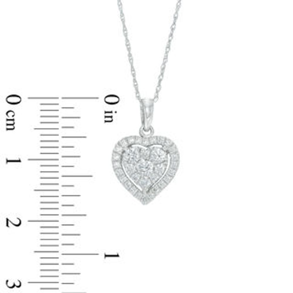 Peoples Jewellers 0.45 CT. T.W. Diamond Heart Frame Pendant in 10K