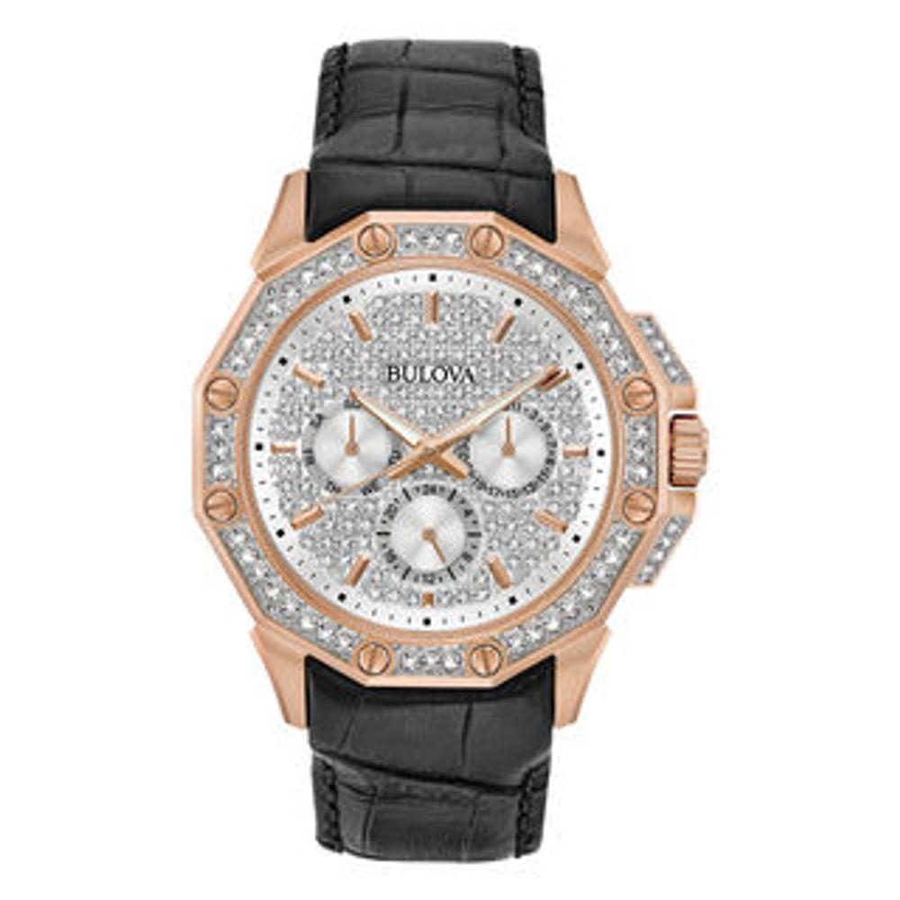 Men's swarovski crystal hot sale accented watch