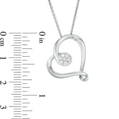 Diamond accent tilted heart pendant in sale sterling silver