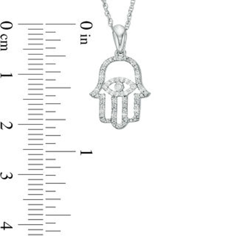 Peoples Jewellers 0.085 CT. T.W. Diamond Evil Eye Hamsa Pendant in