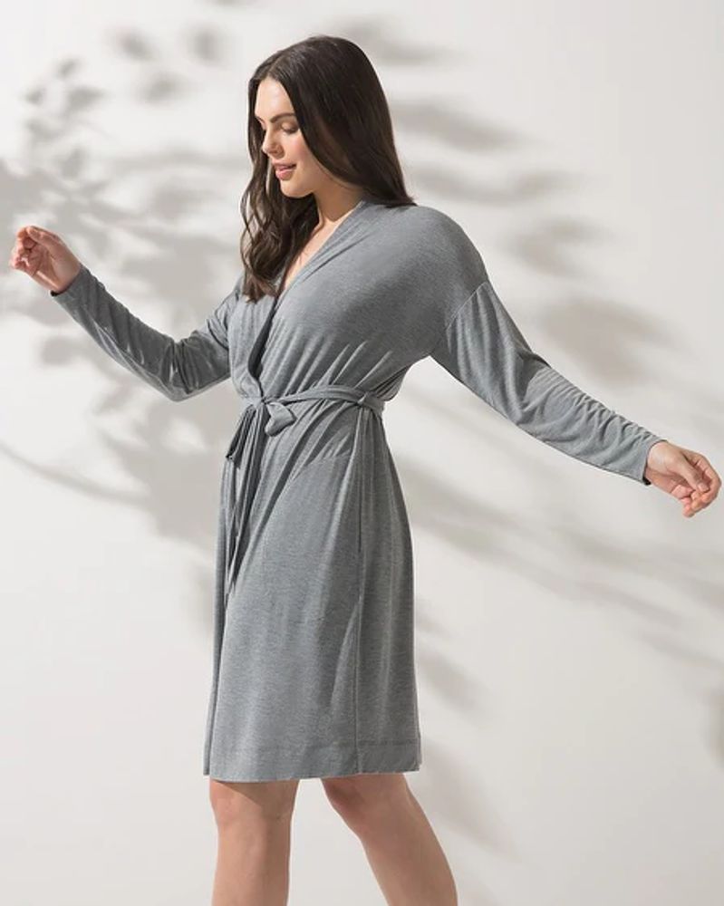 Soma Cool Nights Short Robe, Heather Graphite Mall of America®