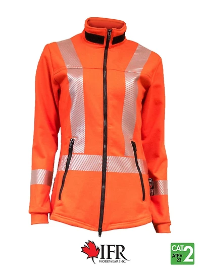 Women's FR Fleece Full Zip Jacket Style 474 WS Segmented - Orange