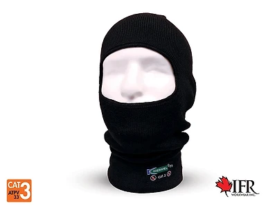 Kermel Fine Rib Knitted FR Balaclava - Black KBJ-58