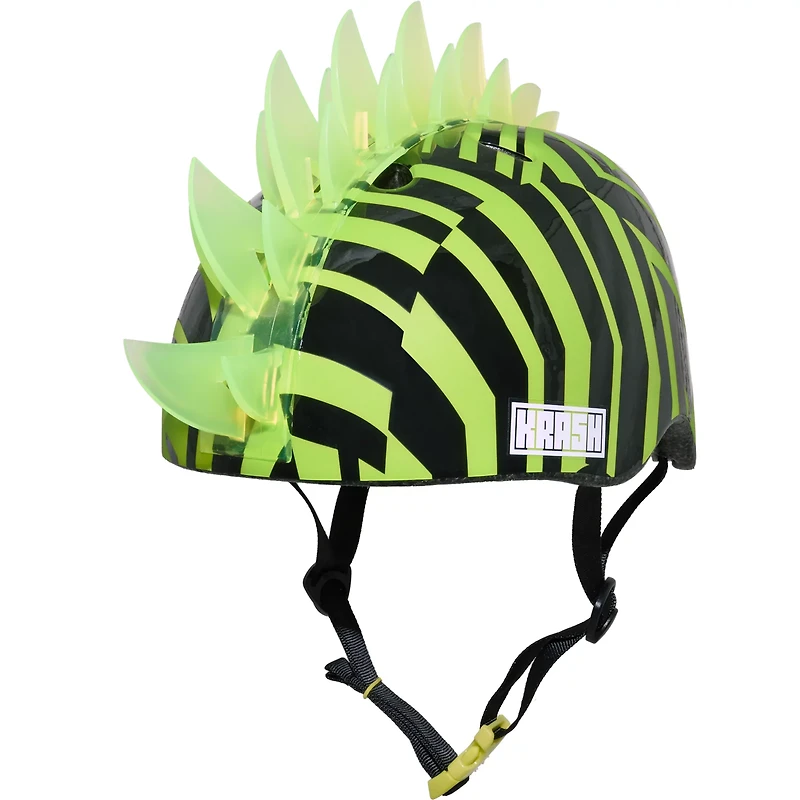 Krash Dazzle Green Mohawk Helmet with LED Lights Youth 8+ (54-58 cm)