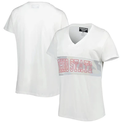 /Arctic Camo Ohio State Buckeyes Plus Size Pieced Body V-Neck T-Shirt