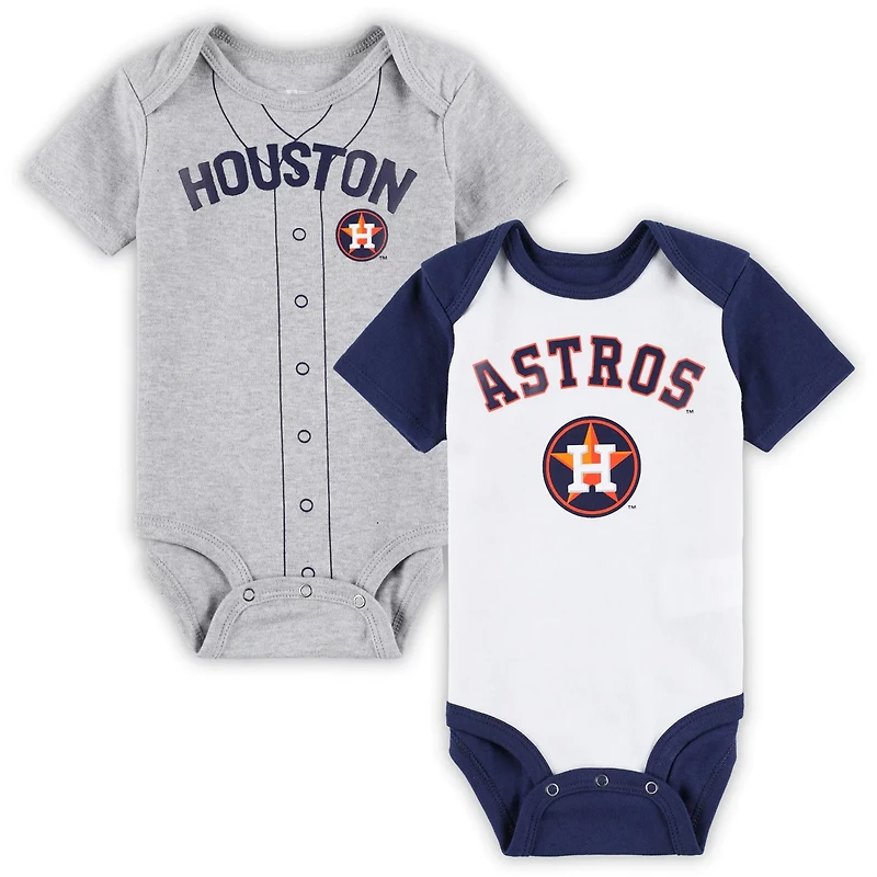/Heather Gray Houston Astros Two-Pack Little Slugger Bodysuit Set