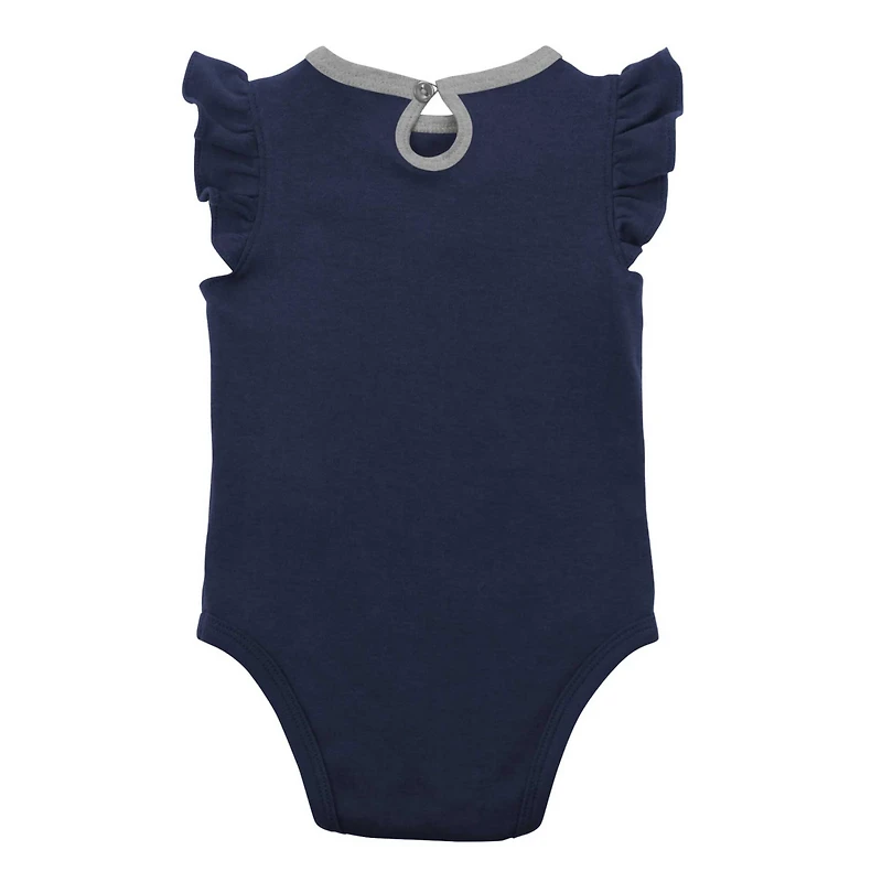 /Heather Gray New York Yankees Little Fan Two-Pack Bodysuit Set