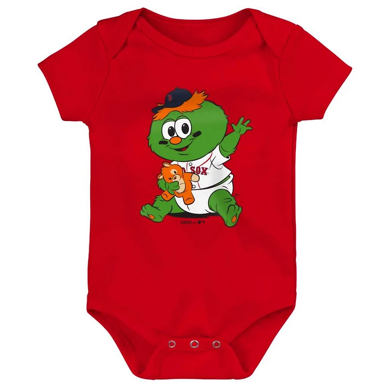 /Red/Gray Boston Red Sox Born To Win 3-Pack Bodysuit Set