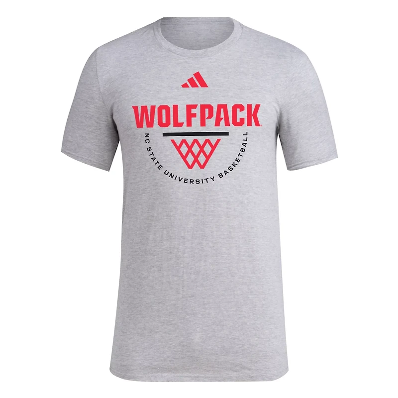 adidas NC State Wolfpack Basketball Practice Net Arch Pregame T-Shirt
