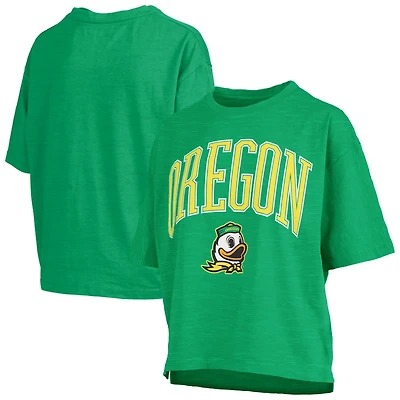 Pressbox Oregon Ducks Nelson Arch Over Logo Waist Length Oversized Slub T-Shirt