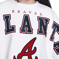 G-III 4Her by Carl Banks Atlanta Braves Bleachers Cropped Pullover Sweatshirt