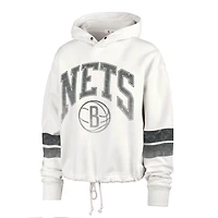 '47 Brooklyn Nets Emerson Stripe Cropped Pullover Hoodie