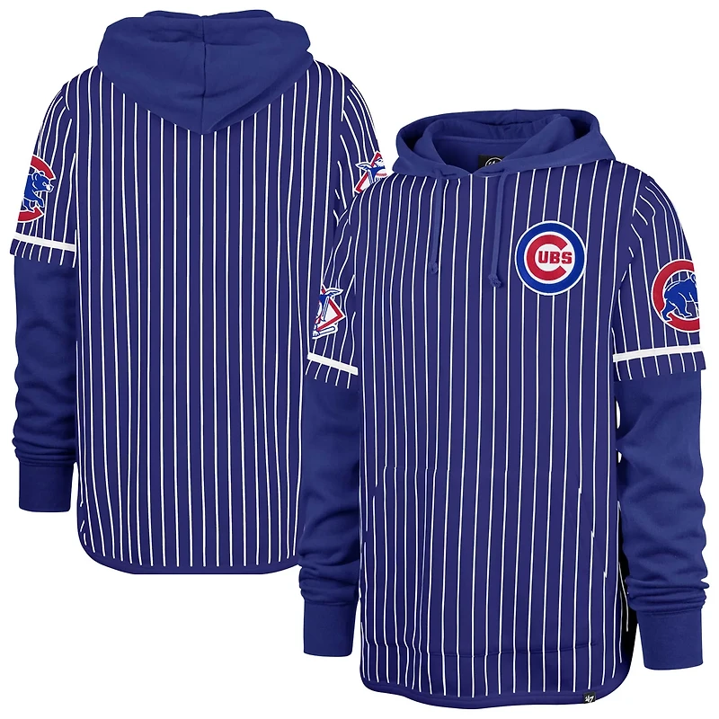 '47 Chicago Cubs Pinstripe Double Header Pullover Hoodie
