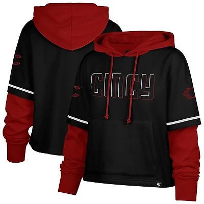 '47 Cincinnati Reds City Connect Shortstop Cropped Pullover Hoodie