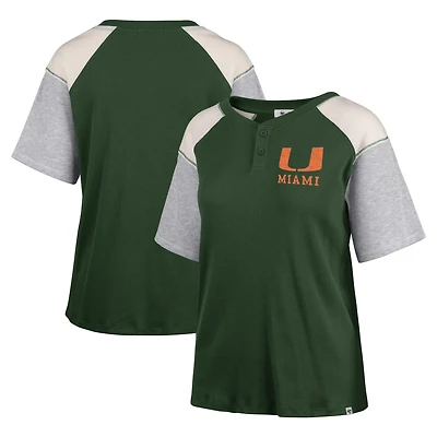 '47 Miami Hurricanes Underline Harvey Colorblock Raglan Henley T-Shirt