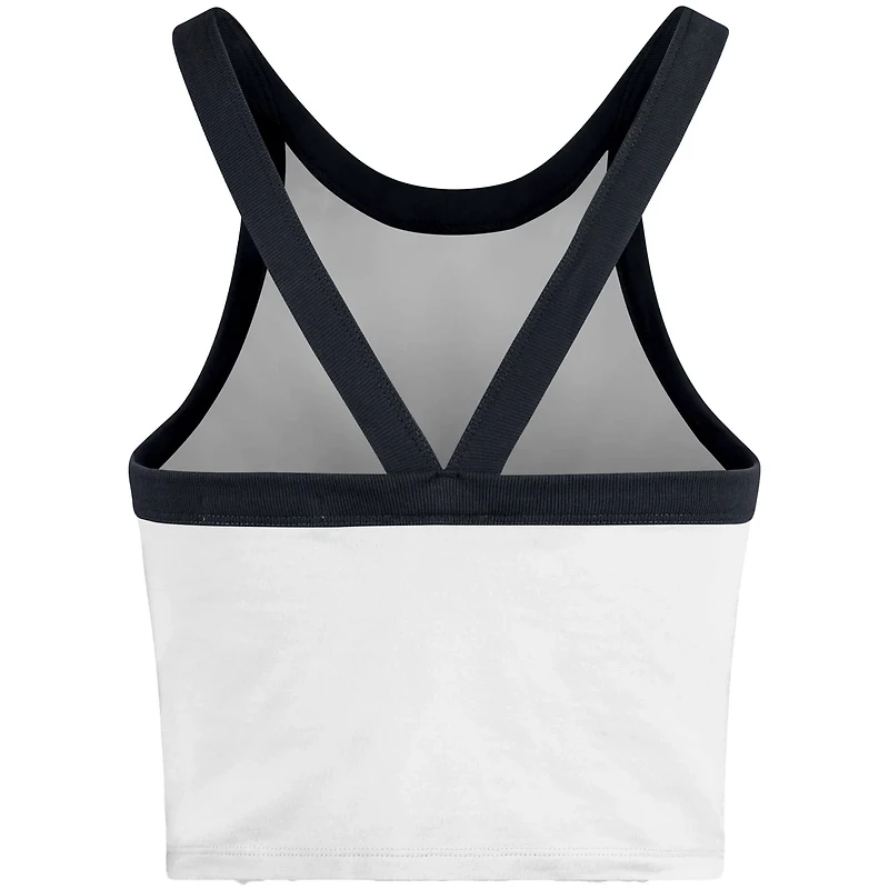 '47 Michigan Wolverines Energize Sporty Cropped Racerback Tank Top