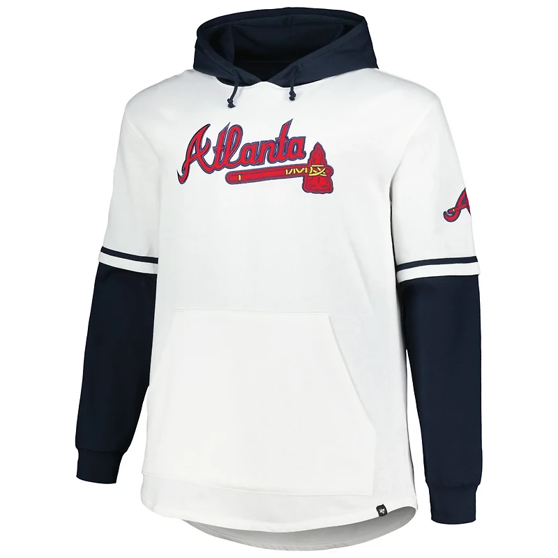 '47 Navy Atlanta Braves Big  Tall Trifecta Shortstop Pullover Hoodie