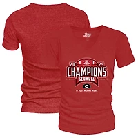 84 Georgia Bulldogs 2025 SEC Football Champions Locker Room V-Neck T-Shirt