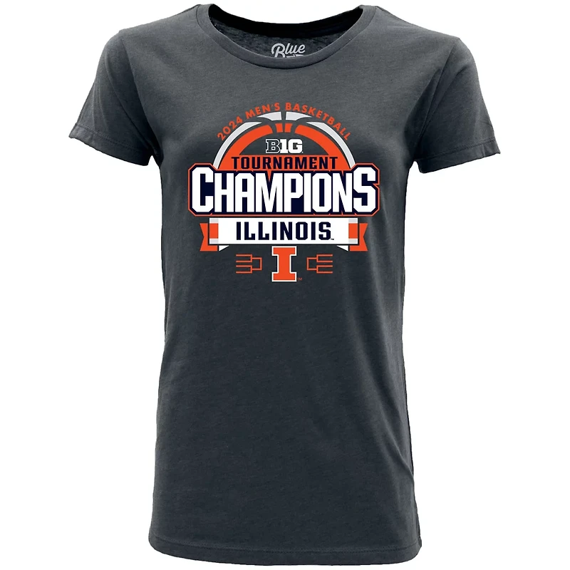 84 Illinois Fighting Illini 2024 Big 10 Men's Basketball Conference Tournament Champions Locker Room T-Shirt