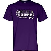 84 TCU Horned Frogs 2025 Big 12 Wo Basketball Conference Tournament Champions Locker Room T-Shirt